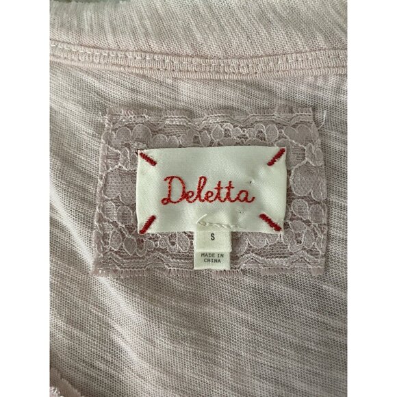 Anthropologie Elegant "Jewelscape Tee" by Deletta in Pale Pink, Beaded Small - Picture 4 of 5